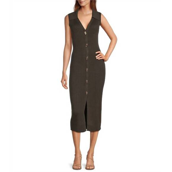 SKIES ARE BLUE Dresses & Skirts - NEW SKIES ARE BLUE verdant muse sweater midi dress in dark olive